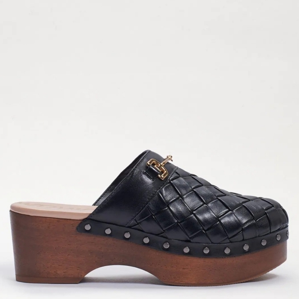 EUC Sam Edelman Halle Black Leather Clog 7.5 - Picture 2 of 16